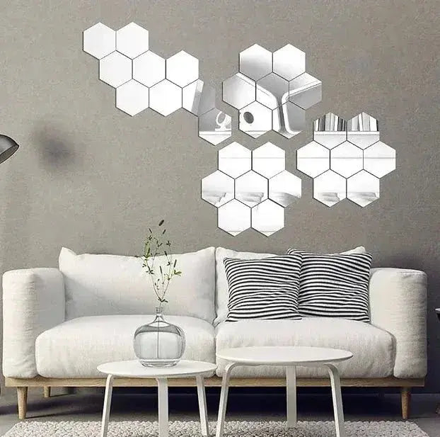 Hexagon Mirror Effect Wall Stickers SmartAura