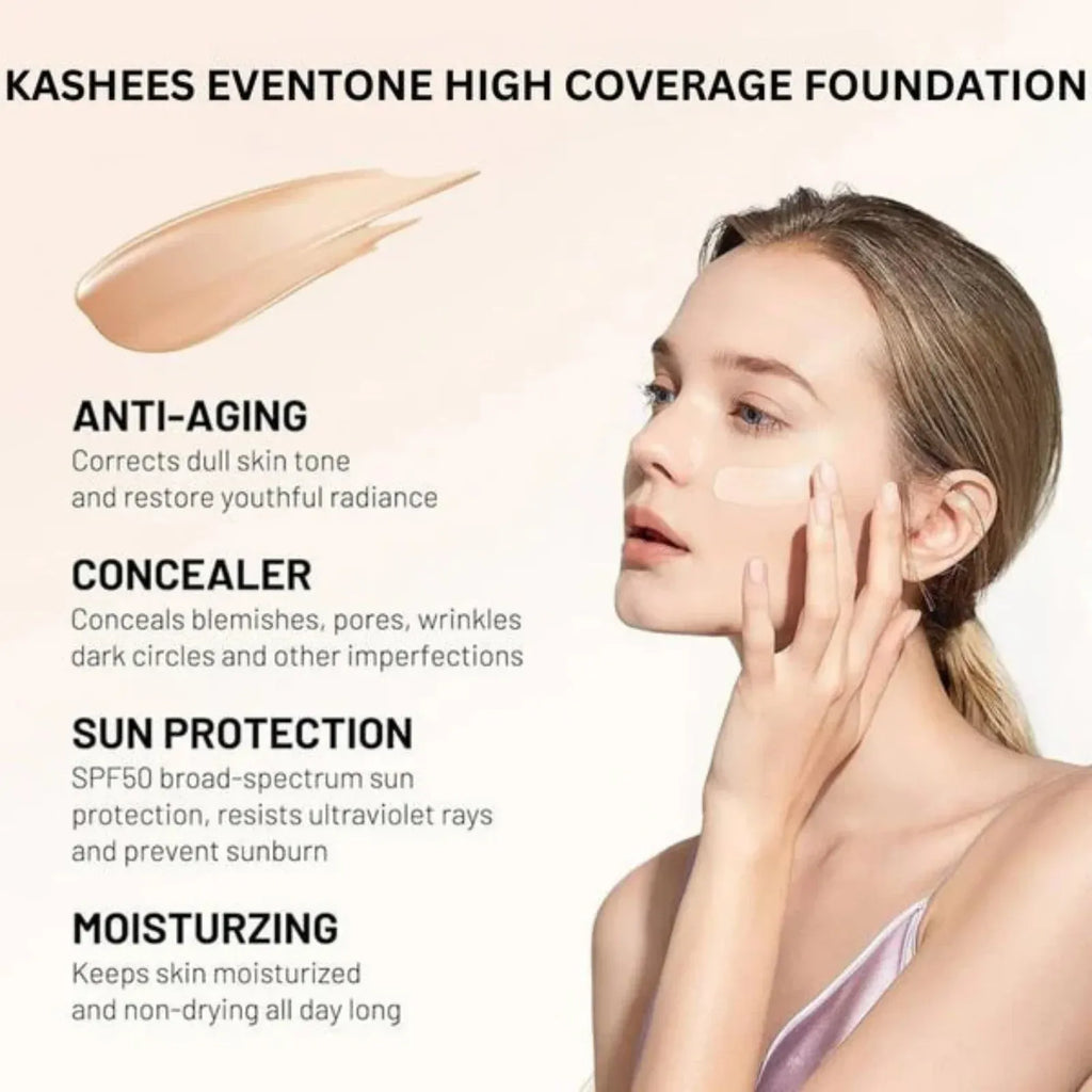 Kashees Eventone High Coverage Liquid Foundation              ⭐⭐⭐⭐⭐5.0 Ratings| 900+ Reviews