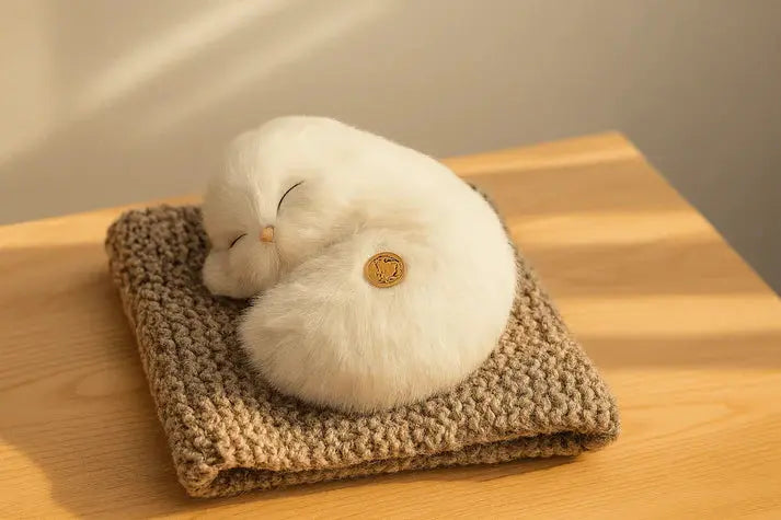 Sleeping Cat Plush Toy with Sound SmartAura